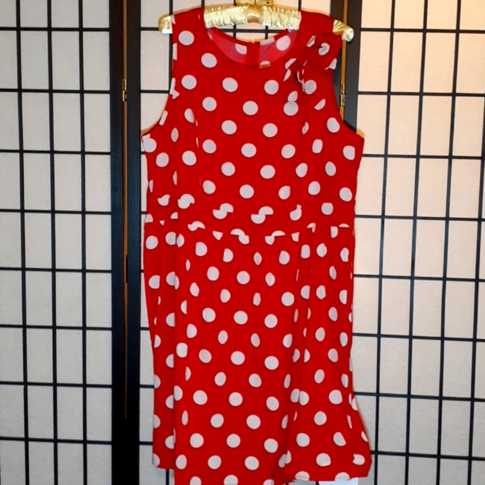 Red polka dot sun dress